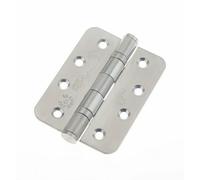 Stainless Internal Fire Door Hinges Grade 13 FD30/60 102x76x3mm with Radius Corners 1 Pair Pack [2 Hinges] Including Screws Satin (1)