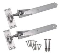 EAI Adjustable Gate Hinges | 350mm / 14 Inch Heavy Duty Hook and Band Gate Hinges | Galvanised - 1 Pair