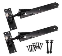 EAI Adjustable Gate Hinges | 450mm / 18 Inch Heavy Duty Hook and Band Gate Hinges | Black - 1 Pair