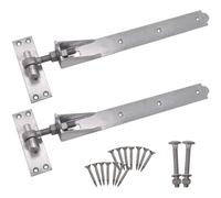 EAI Adjustable Gate Hinges | 600mm / 24 Inch Heavy Duty Hook and Band Gate Hinges | Galvanised - 1 Pair