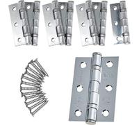 EAI Afit - 3" Internal Door Hinges & Screws G7 Fd30 - 76X50X2mm Square - Polished Chrome - Pack 4 Pairs