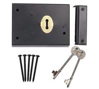 EAI Afit Rim Deadlock Surface Gate Shed Dead Lock Universal Handing - 106 X 83mm - Black