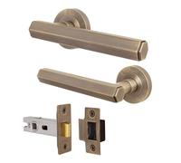 EAI Antique Brass Door Handle and Latch Set, Internal Door Handle with 64mm Latch, Madre Range 1 Pack