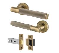 EAI Antique Brass Door Handle and Latch Set, Internal Door Handle with 64mm Latch, Varri Range 1 Pack