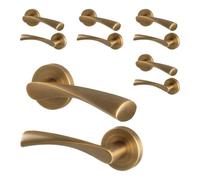 EAI Antique Brass Door Handles, 5 Pairs of Internal Lever on Round Rose Handles - Novoli Range