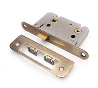 Eai Bathroom Lock 65mm / 44mm Backset Antique Brass For Wooden Bathrooms Accepts 5mm Square Spindle Ce Ukca & Fire Door App