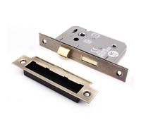 Eai Bathroom Mortice Lock 64mm Case / 44mm Backset - Antique Brass - Ce Ukca & Fire Door Approved