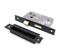 Eai Bathroom Mortice Lock 64mm Case / 44mm Backset - Black - Ce Ukca & Fire Door Approved