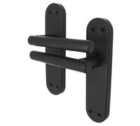 EAI Black Door Handles, 1 Pair of Matt Black Internal Lever Latch T-Bar Handles on Backplate - Oliena