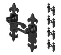 EAI Black Door Handles, 5 Pairs on Backplate - Cast Iron