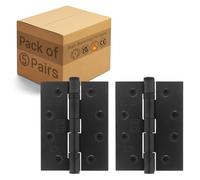 EAI Black Door Hinges | 4 Inch / 102mm Matt Black Internal Fire Door Hinges | 5 Pairs
