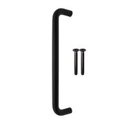 EAI Black Door Pull Handle, 300 x 19mm Commerical Door Pull D Handle Matt Black for Schools, Offices, Shops & More