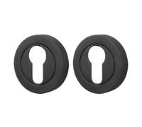 EAI Black Euro Keyhole Cover Escutcheon, 1 Pair Matt Black Euro Cylinder Profile 51mm - Oliena Range