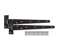 EAI Black Gate Tee Hinges - 450mm / 18 Inch Extra Heavy Duty T Hinges for Wooden Gates, Doors & Sheds - 2 Pack