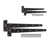 EAI Black Gate Tee Hinges - 600mm / 24 Inch Extra Heavy Duty T Hinges for Wooden Gates, Doors & Sheds - 4 Pack