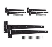 EAI Black Gate Tee Hinges - 600mm / 24 Inch Extra Heavy Duty T Hinges for Wooden Gates, Doors & Sheds - 6 Pack