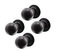 EAI Black Iron Door Knobs, 2 Pairs - Iron Ball