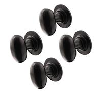 EAI Black Iron Door Knobs, 2 Pairs - Iron Oval | 2 Pairs of Cast Iron Mortice Door Knobs for Internal Doors, Fixings Included