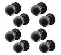 EAI Black Iron Door Knobs - 4 Pairs of Cast Iron Antique Octagonal Mortice Knobs