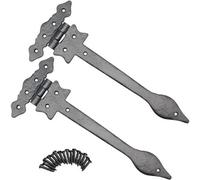 Eai - Black Iron Spear Pattern Antique Wrought Cast Iron Hinge - 300mm / 12 Inch - Black