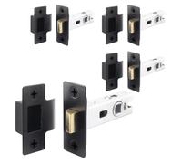 EAI Black Tubular Door Latch for Internal Doors - 2.5 Inch / 64mm - Pack of 4 Matt Black Tubular Mortice Latches