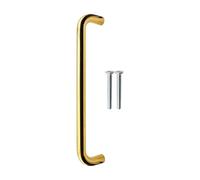 EAI Brass Door Pull Handle, 300 x 19mm Commerical Door Pull D Handle Polished Brass for Schools, Offices, Shops & More