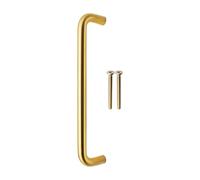 EAI Brass Door Pull Handle, 300 x 19mm Commerical Door Pull D Handle Satin Brass for Schools, Offices, Shops & More