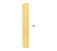 EAI Brass Door Push Plate, 425 x 75mm Plain Finger Push Plate with Radius Corners Polished Brass