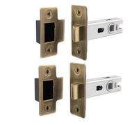 EAI Brass Tubular Door Latch for Internal Doors - 3 Inch / 76mm - Pack of 2 Antique Brass Tubular Mortice Latches