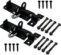 Eai Brenton Pad Lock Bolt Padbolt Lockable Sliding Gate Bolt Heavy Duty 100mm / 4 Inch Black Door & Gate Bolt Pack Of 2