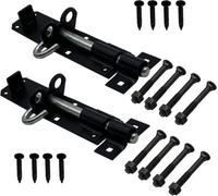 Eai Brenton Pad Lock Bolt Padbolt Lockable Sliding Gate Bolt Heavy Duty 150mm / 6 Inch Black Door & Gate Bolt Pack Of 2