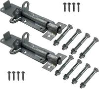 Eai Brenton Pad Lock Bolt Padbolt Lockable Sliding Gate Bolt Heavy Duty 150mm / 6 Inch Galvanised Door & Gate Bolt Pack Of 2