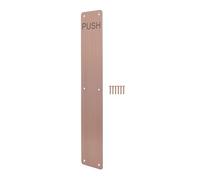 EAI Bronze Door Push Plate, 425 x 75mm Engraved Push Finger Plate with Radius Corners Bronze