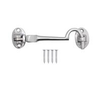 EAI Cabin Hook and Eye Latch | Heavy Duty 100mm / 4 Inch Silent Satin Chrome Hook and Eye Latch | 1 Pack with Fixings