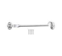 EAI Cabin Hook and Eye Latch | Heavy Duty 300mm / 12 Inch Silent Satin Chrome Hook and Eye Latch | 1 Pack with Fixings