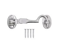 EAI Cabin Hook and Eye Latch | Heavy Duty 75mm / 3 Inch Silent Satin Chrome Hook and Eye Latch | 1 Pack with Fixings
