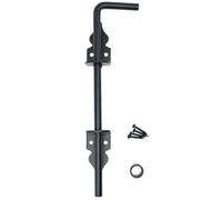 Eai - Cane Gate Bolt Garage Drop Bolt Strong Steel With Hold Up Feature - 300mm - Black