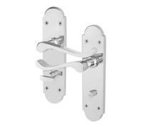 EAI Polished Chrome Bathroom Door Handles - Victorian Scroll Shaped | 1 Pair of Internal Handles