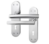 EAI Chrome Door Handles for Key Lock | 1 Pair of Polished Chrome Internal T-Bar Handles on Backplate | Oliena Range