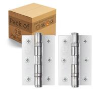 EAI Chrome Door Hinges | 3 Inch / 76mm Polished Chrome Internal Fire Door Hinges | 10 Pairs