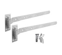 EAI Cranked Gate Hinges | 450mm / 18 Inch Heavy Duty Hook and Band Gate Hinges | Galvanised - 1 Pair