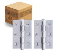 EAI Door Hinges Stainless Steel Washered Butt Door Hinges Fire Rated, 3 Inch / 76mm - Polished Stainless - Pack of 10