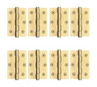 EAI Door Hinges Stainless Steel Washered Butt Door Hinges Fire Rated, 3 Inch / 76mm - PVD Brass Stainless - Pack of 4