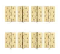 EAI Door Hinges Stainless Steel Washered Butt Door Hinges Fire Rated, 4 Inch / 101.6mm - PVD Brass Stainless - Pack of 4