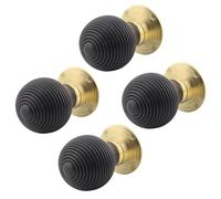 EAI Ebony Wood Door Knobs, 2 Pairs - Beehive