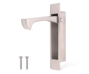 EAI Edge Pull Handle for Pocket Door | 90x18x14mm | Satin Nickel | Flush Mounted for Pocket Doors, Sliding Doors or Cabinet Doors