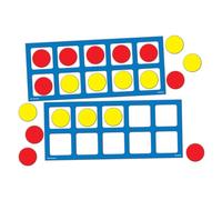 EAI Education Jumbo Magnetic QuietShape Foam Ten Frames with Counters - Set of 2 with 20 Counters