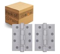 EAI Fire Door Hinges Satin Stainless Steel Heavy Duty Fire Rated Ball Bearing Internal Hinges, 4 Inch/102mm, 10 Pairs