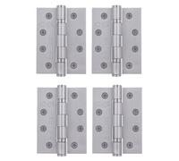 EAI Fire Door Hinges Satin Stainless Steel Heavy Duty Fire Rated Ball Bearing Internal Hinges, 4 Inch/102mm, 2 Pairs