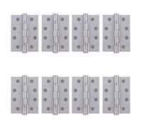 EAI Fire Door Hinges Satin Stainless Steel Heavy Duty Fire Rated Ball Bearing Internal Hinges, 4 Inch/102mm, 4 Pairs